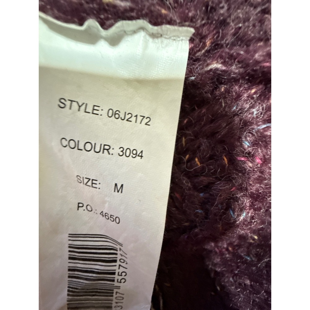 Desigual Turtleneck Sweater Dress Size M Embroidered Floral Burgundy retro Y2k - Picture 6 of 8